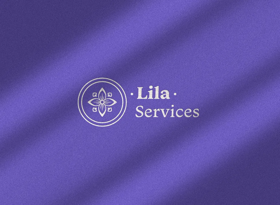 Logo de Lila Services sur un fond violet