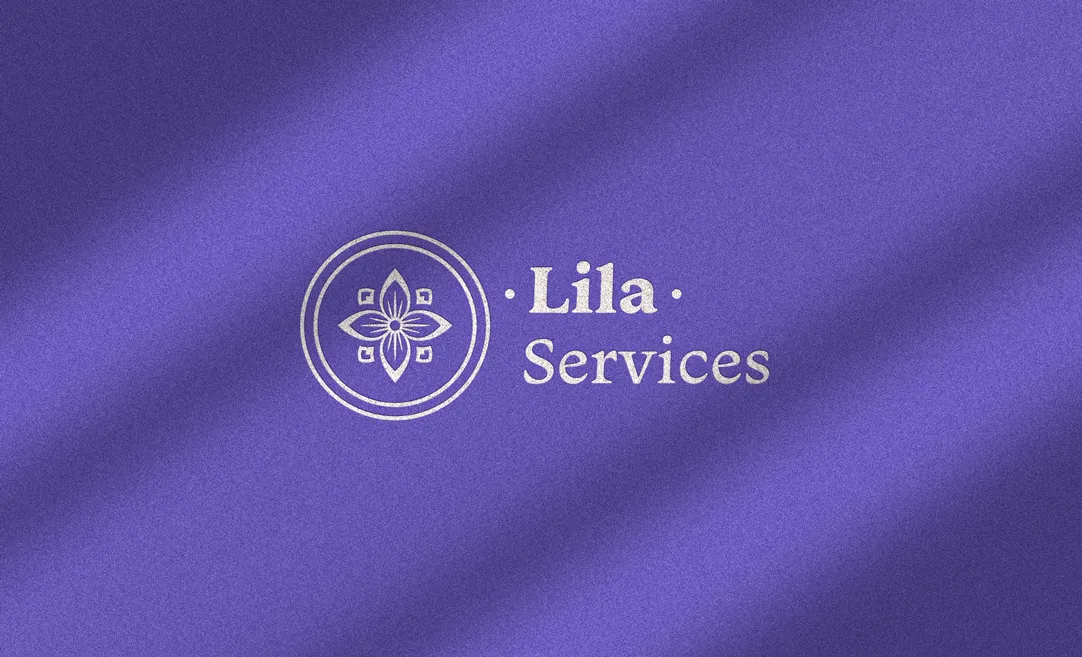 Logo de Lila Services sur un fond violet