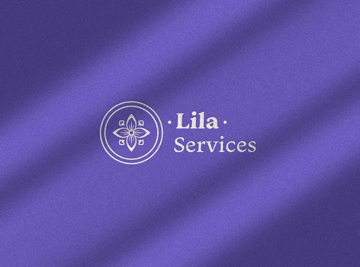 Logo de Lila Services sur un fond violet